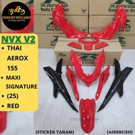 (STICKER TANAM/AIRBRUSH) RAPIDO COVER SET YAMAHA NVX V2 THAILAND AEROX-155 MAXI SIGNATURE (25) RED