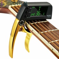 DANILO1 Guitar Capo Tuner, Professional 2 in 1 Clip-on Electric Guitar Capo Tuner, Accurate Durable LCD Screen Portable Clip-On Tuner with Capo Ukulele