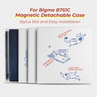 Twosheep Magnetic Detachable Case for Bigme B751C 7 Inch Soft TPU Cover with Pen Slot Auto Sleep Wak