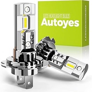 Autoyes H7 LED Bulb 2024 Upgraded, 700% Brighter 22000LM H7 LED Light Bulb, No Adapter Required 1:1 Size 6500K White H7 Bulb, Plug and Play Built-in Fan for Fog Light DRL (Pack of 2)
