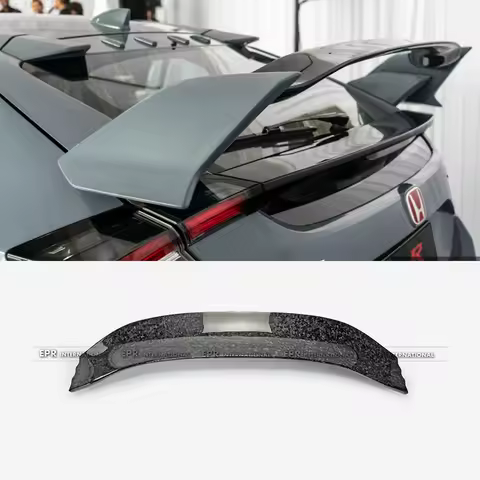 For Honda Civic Type R FK8 2017-2021 VRSAR1 Style Rear Wing Flap Carbon Fiber 5 Door Hatch JDM Aero 