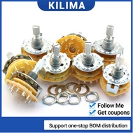 2PCS RS25 Band switch 2P4T 2P5T 2P6T 3P3T 3P4T 4P3T 1P11T Mount Rotary Switch Selector Band 2 Pole 5