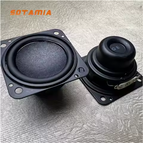 SOTAMIA 2pcs 1.75 Inch 44mm Full Range Speaker 4 Ohm 6W Strong Magnetic Rubber Edge Speaker DIY Blue