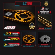 lc135 / LC135 V1-V8 / lc135es motor sprocket Yamaha  428 SET SPOKET +  rantai oring emas [STT] rk aj