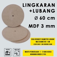 60 cm Circle + Hole - 3 mm MDF - MDF board wooden MDF board/