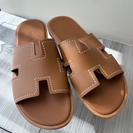 HERMES 男款棕色H拖鞋43號