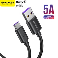AWEI CL-110T USB To Type C 5A Quick Charge Cable Fast Charger Charging Cable 1M For Huawei Samsung OPPO Vivo Xiaomi Oneplus Usb Dara Cable Cord