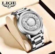 LIGE x Foxbox แม่เหล็กผู้ชายนาฬิกาแฟชั่นกันน้ำสบาย ๆนาฬิกาข้อมือผู้ชายของขวัญสุดหรู + กล่อง