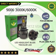 EXCELLENT 3-color Car LED Headlight A8Plus B-2U W/ Fan Cooling System ( H1/H4/H7/H11/9005/9006)