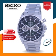 [CreationWatches] Seiko Discover More Chronograph Quartz 100M Mens Silver Stainless Steel Bracelet Watch SSB405P1