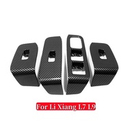 aihei สำหรับli Lixiang L6 L7 L8 L9 2022 2023 2024 Absคาร์บอนไฟเบอร์ประตูหน้าต่างแผงปุ่มสวิทช์ภายในอุ