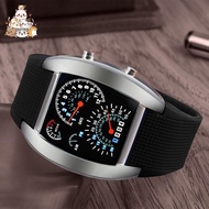 Fan-Shaped Instrument Panel LED Electronic Racing Aviation Watch Personality Fashion Trend Alloy Wat
