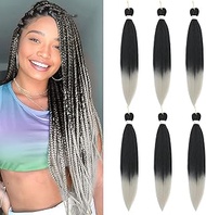 Braiding Hair Pre Stretched - 6 Packs Prestretched Braiding Hair 30 Inch Ombre Braiding Hair Itch Fr