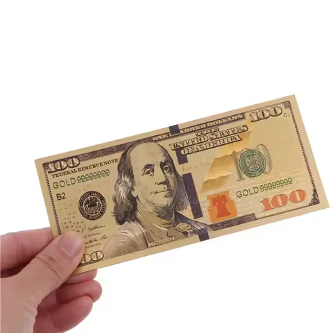5pcs USD 100 dollar 24k Gold Foil Golden USD Paper Money Banknotes Crafts