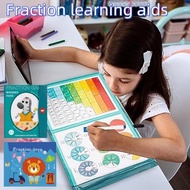 Wooden Fraction Book Set, Wooden Magnetic Fraction Learning Disk, Magnetic Fraction Tiles & Circles