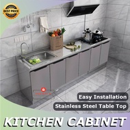 Stainless Steel Kitchen Storage Cabinet Sets kichen Sink Base Simple Cabinet Stove Storage Cupboard Kabinet Dapur Almari