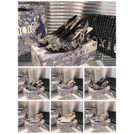 Kasut perempuan C1DSY embroidery design sandal/6.5/9.5cm heels for women