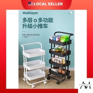 3 / 4 Tier Multifunction Storage Trolley Rack Office Shelves Home Kitchen Rack With Plastic Wheel