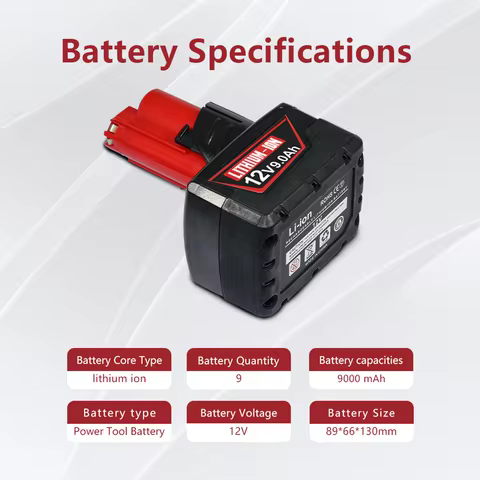 FOR Milwaukee 12V 6-9Ah 3S3P lithium battery for M12 12V M12 XC 48-11-2410 48-11-2420 48-11-2411 12