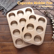 6/12 Holes Cup Molder 3oz Cupcake Muffin Molder Pan Donut Mold Pan Bread Toast Tray Pan Non-Stick Ca