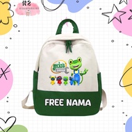 [FREE NAME] Backpack for Kindergarten,/, Elementary School, GECKO GARAGE Motif, Premium Material, UN