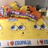 Cartoon Minions SpongeBob SquarePants Cute Bedding Sets Dormitory Bedroom Comforter Cover Flat Bedsh