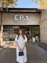 Red and white swan dress
