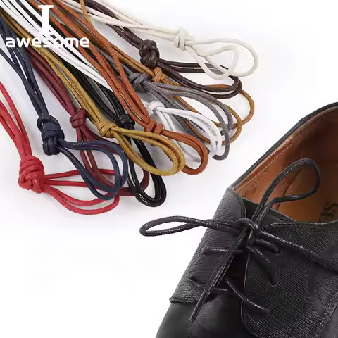 70/90/120/150/160CM Waxed Cotton Round Shoe laces Leather Shoes lace Waterproof ShoeLaces Men Boots
