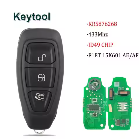 Keytool Smart Remote Car Key KR5876268 for Ford Kuga Fiesta Focus Grand C-Max 2011+ 433Mhz ID49 Keyl