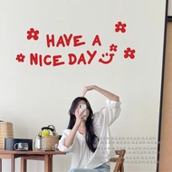 Have a Nice Day Flower Decoration Sticker Mirror Selfie Shop Window Glass Door Decoration Sticker