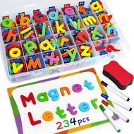 Educational Magnetic Letters 234pcs | Foam ABC Alphabet Set w/ Board & Storage Box | Classroom Home 