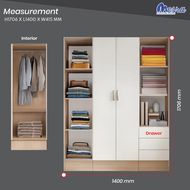 Mesra-4 door wardrobe / wardrobe / almari baju / 4 pintu almari baju / ready stock /solid wood / war