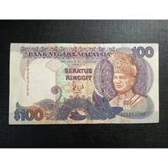 Malaysia Old Banknote RM 100 Jaafar Signed Prefix ZV (United States Banknote Company Printed)