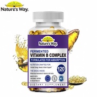 Natures Way Vitamin B Complex Softgels Energy Metabolism Methylated B12 Biotin untuk Rambut dan Kuku