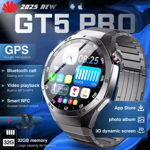 2025 GT5 New 32GB memory Watch GT5pro Smart Watch GPS Navigation MP3/MP4 Player APP Download ChatGPT