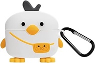 SKPY 3D Cartoon Duck Silicone Portable Scratch Resistant Fashion Protective Case Cover Compatible with Sony WF-1000XM5 with Carabiner for Boys Girls Womens Mens Teens