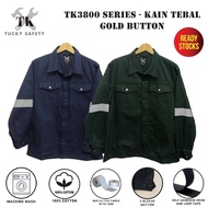 TK 3800 - 240GSM SIZE XS - 5XL TK SAFETY JACKET TEBAL / WORKING JACKET / SLEEVE GOLD BUTTON / CLOTHE