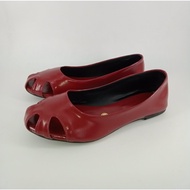 Elegant New Red Patent Leather Peep Toe Ballet Flats for Women