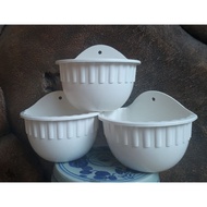 White WALL flower Pot 19cm - White pasu bunga hiasan