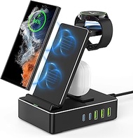 Wireless Charging Station for Samsung,8 in 1 Charging Station for Samsung Devices,USB C Charger Dock for S22 Ultra, Etc,.Galaxy Watch 5, Active 2/1, Galaxy Buds/Pro/Live