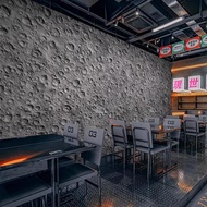 wall paper sticker wall paper dinding 3d Three-Dimensional Bump Moon Surface Wallpaper Influencer Ba