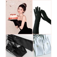 Sarung Tangan Kain Hitam Putih Black White Hand Glove Cotton Jewellery Jewelry Fashion Butler Muslim