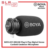 BOYA BY-DM100 Plug &amp; Play Digital Stereo Cardioid Condenser Microphone with Plug-in USB Type-C Connector for Android Devices (BYDM100)