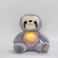 Kawaii Breathing Sloth Plush Toy Baby Soothing Bear Doll Baby Sleep Companion Sound and Light Plushi