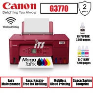 Canon PIXMA G3770 Wireless MegaTank Multifunction Printer (Red / White)