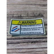 MOTHAI WARNING STICKER Motorcycle Sticker Waterproof Decal