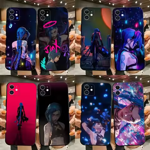 Arcane Jinx Phone Case For iPhone 15,14,13,12,11,Plus,Pro Max,XS,X,XR,SE,Mini,8,7 Soft Silicone Blac