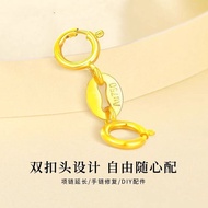 正品18双头弹簧扣头Au750连接手链项链延长diy接头配件万能接头  06.01