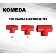 PVC ORANGE TEE PVC ORANGE FITTINGS 1/2 3/4 1