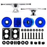 VJ Skateboard Longboard Truck and Wheel, 70mm Long Board Wheels w 7inch 180mm Skateboard Trucks Long